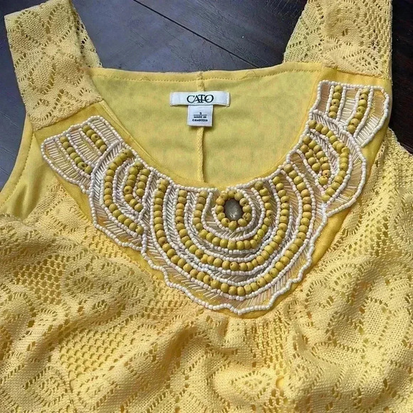 🌸3/$30🌸cato | Vintage style  yellow lace dress - Picture 5 of 8